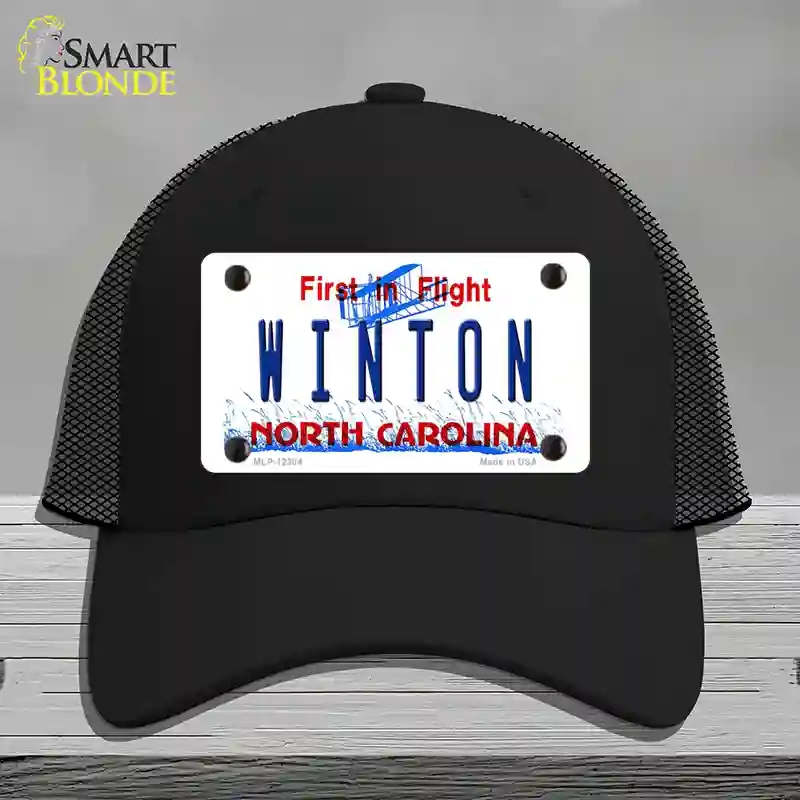 HAT01-MLP-12304 North Carolina Winton Novelty License Plate Hat, Mesh - Black