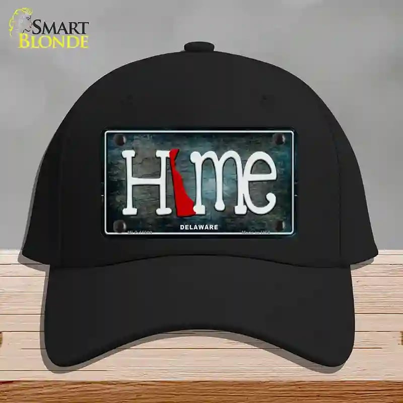HAT03-MLP-11999 Delaware Home State Outline Novelty License Plate Hat, Cotton - Black