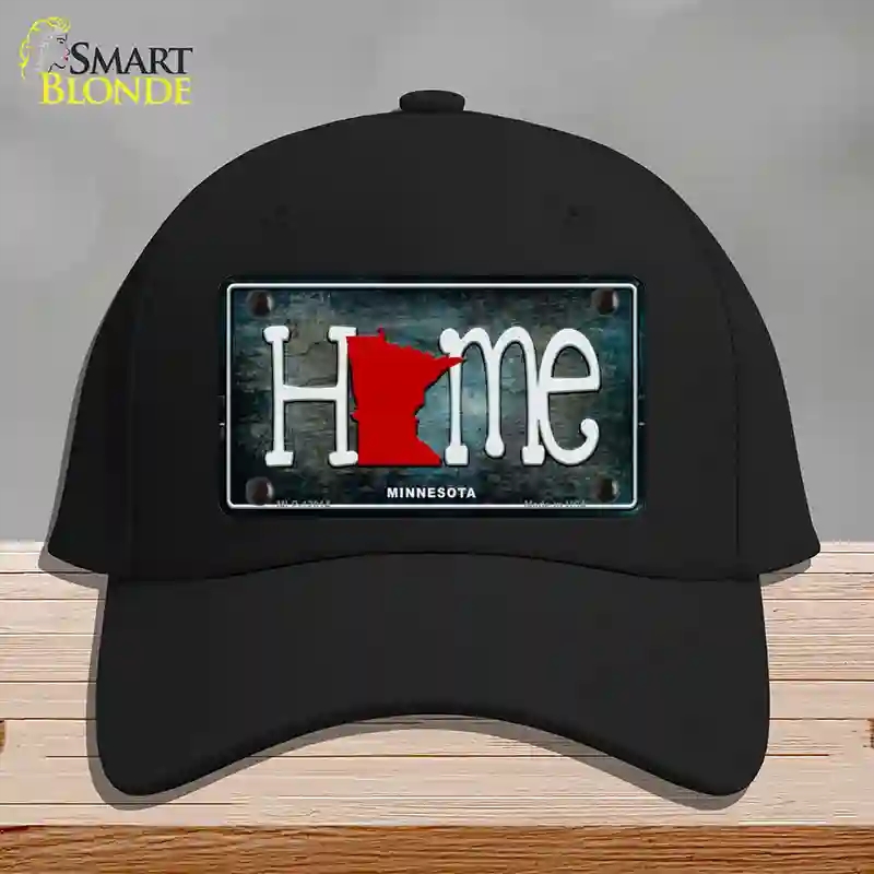 HAT03-MLP-12014 Minnesota Home State Outline Novelty License Plate Hat, Cotton - Black