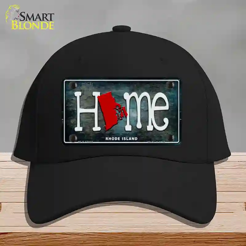 HAT03-MLP-12030 Rhode Island Home State Outline Novelty License Plate Hat, Cotton - Black