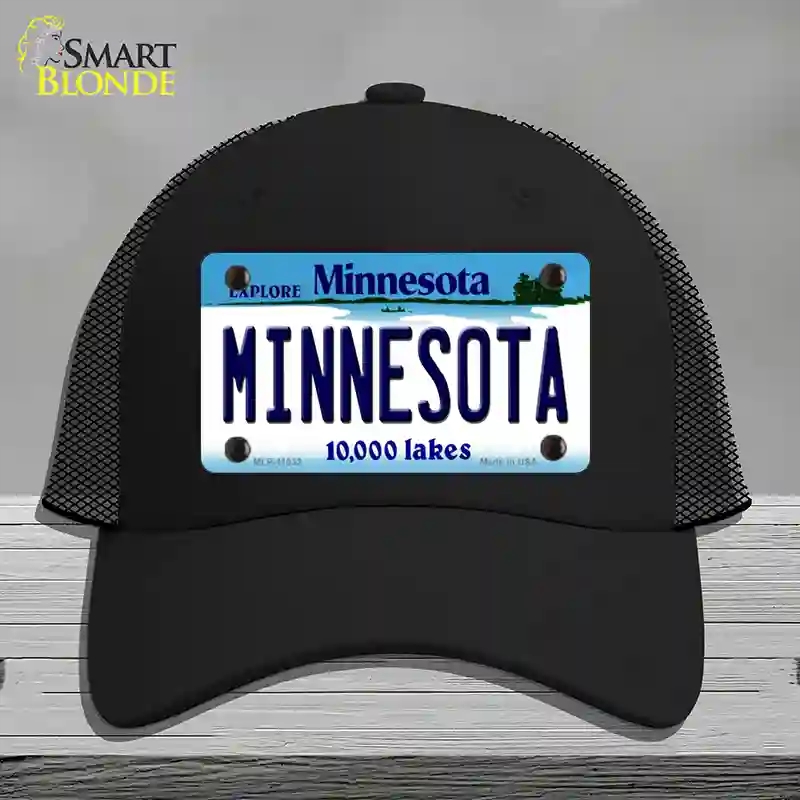 HAT01-MLP-11032 Minnesota State Novelty License Plate Hat, Mesh - Black