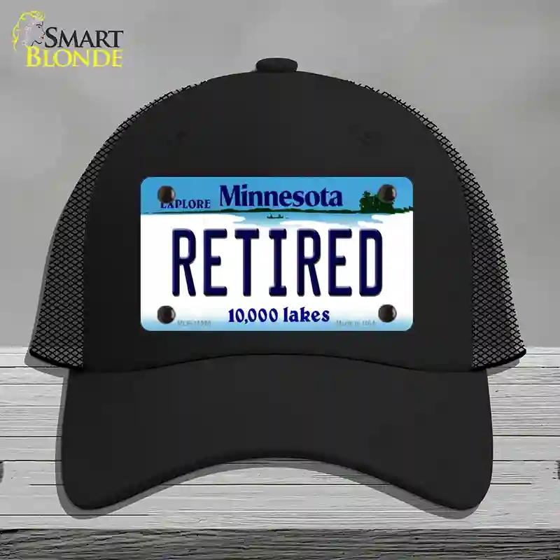 HAT01-MLP-11060 Retired Minnesota State Novelty License Plate Hat, Mesh - Black