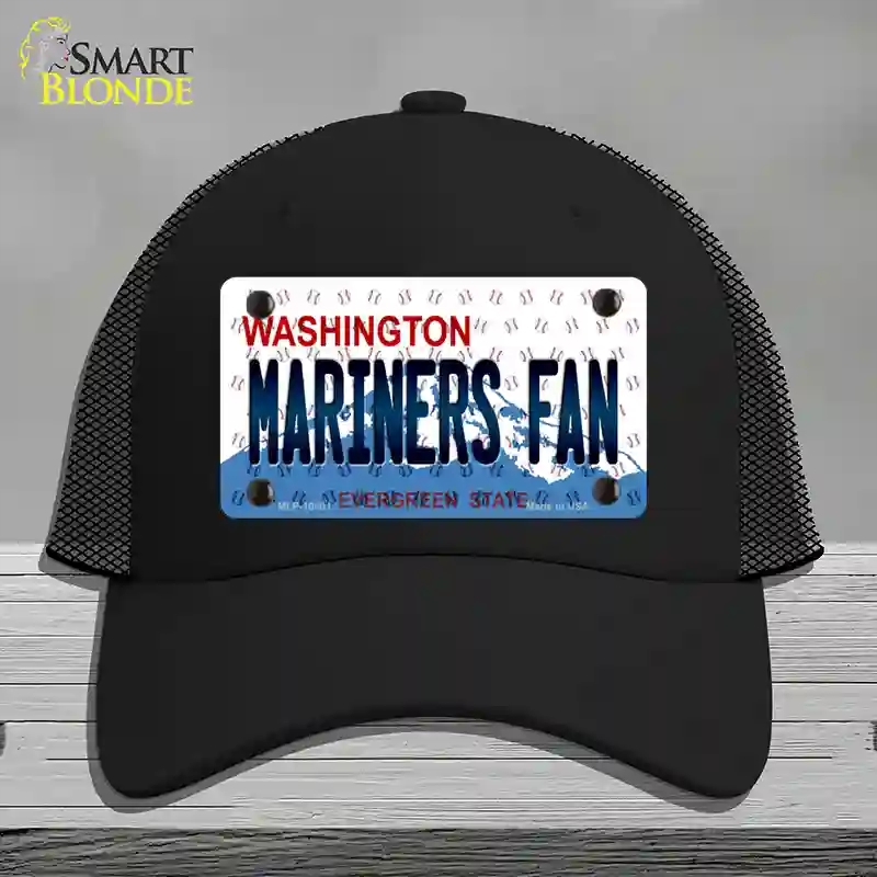 HAT01-MLP-10801 Mariners Fan Washington Novelty License Plate Hat, Mesh - Black