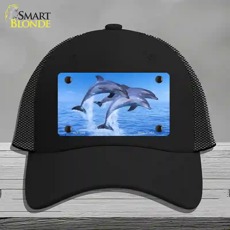 HAT01-MLP-1186 Dolphins Novelty License Plate Hat, Mesh - Black
