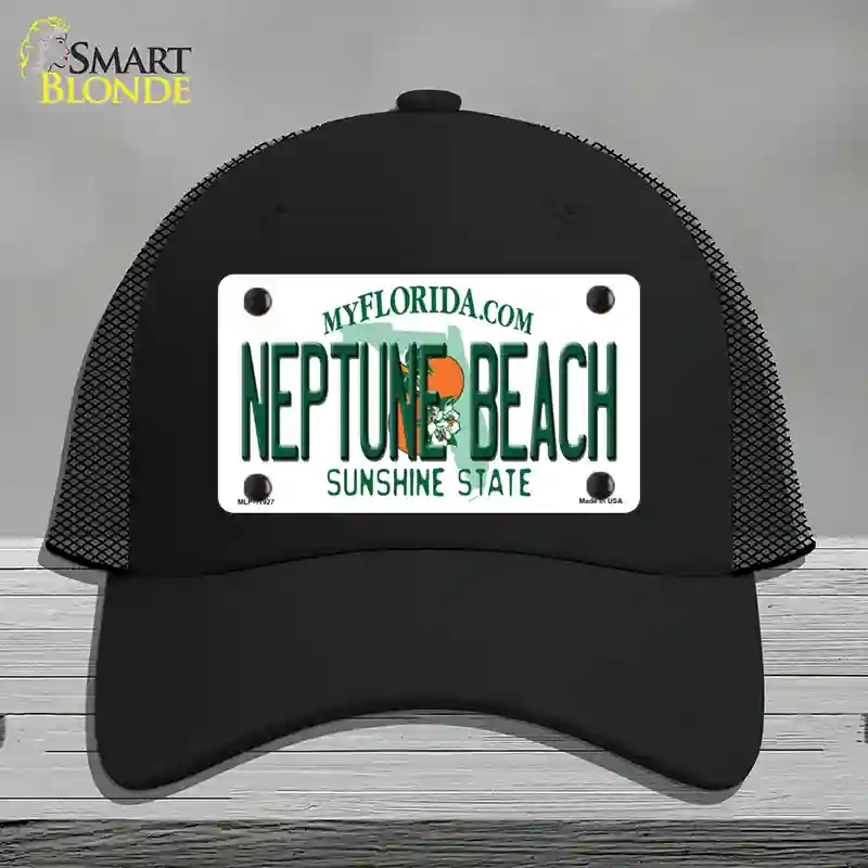 HAT01-MLP-11927 Florida Neptune Beach Novelty License Plate Hat, Mesh - Black