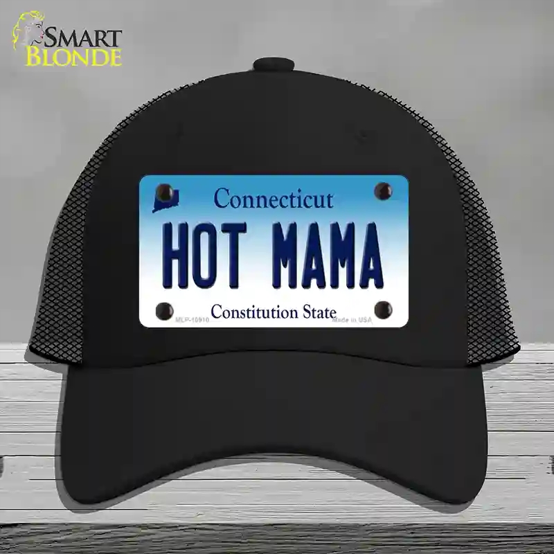 HAT01-MLP-10910 Hot Mama Connecticut Novelty License Plate Hat, Mesh - Black