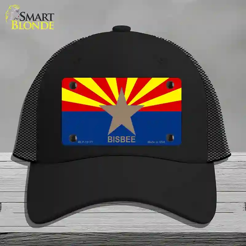 HAT01-MLP-12177 Bisbee Arizona Flag Novelty License Plate Hat, Mesh - Black