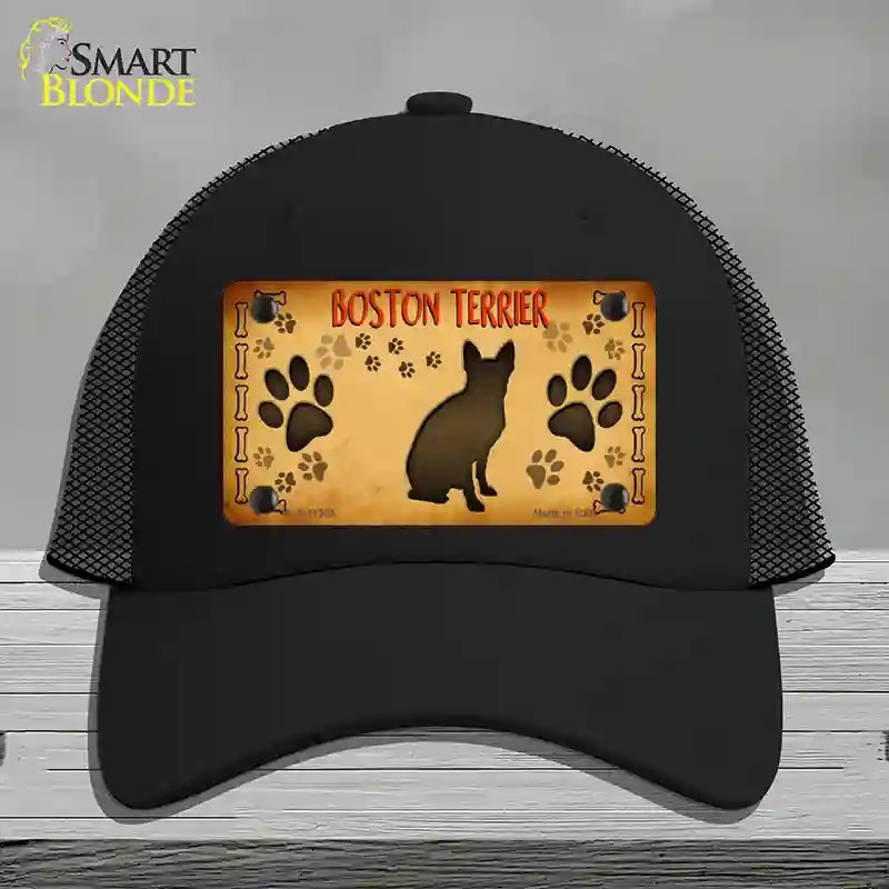HAT01-MLP-11305 Boston Terrier Novelty License Plate Hat, Mesh - Black