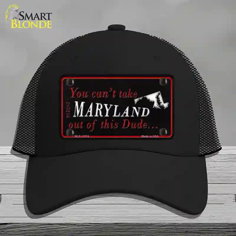 HAT01-MLP-11274 Maryland Dude Novelty License Plate Hat, Mesh - Black