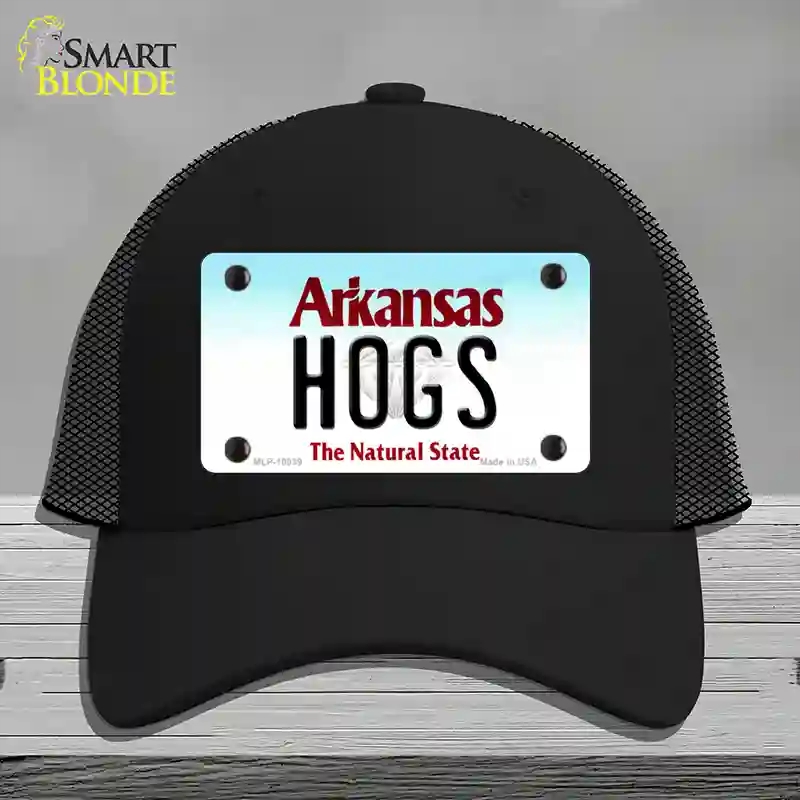 HAT01-MLP-10039 Hogs Arkansas Novelty License Plate Hat, Mesh - Black