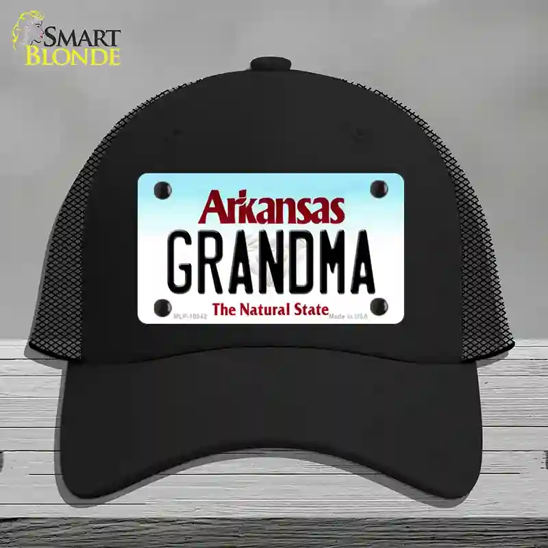 HAT01-MLP-10042 Grandma Arkansas Novelty License Plate Hat, Mesh - Black