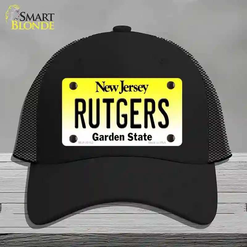 HAT01-MLP-10182 Rutgers   Jersey Novelty License Plate Hat, Mesh - Black