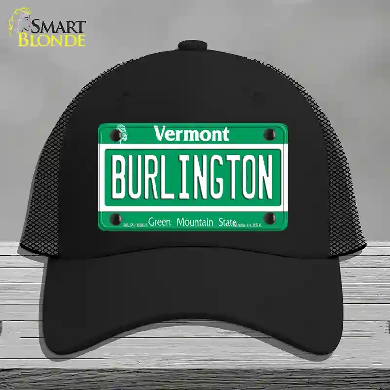 HAT01-MLP-10661 Burlington Vermont Novelty License Plate Hat, Mesh - Black