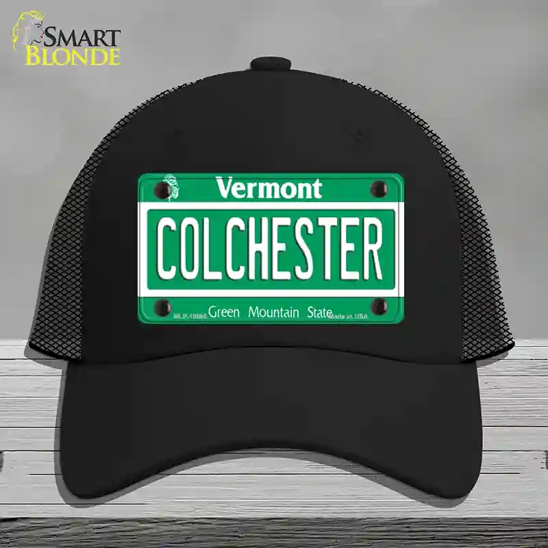 HAT01-MLP-10666 Colchester Vermont Novelty License Plate Hat, Mesh - Black