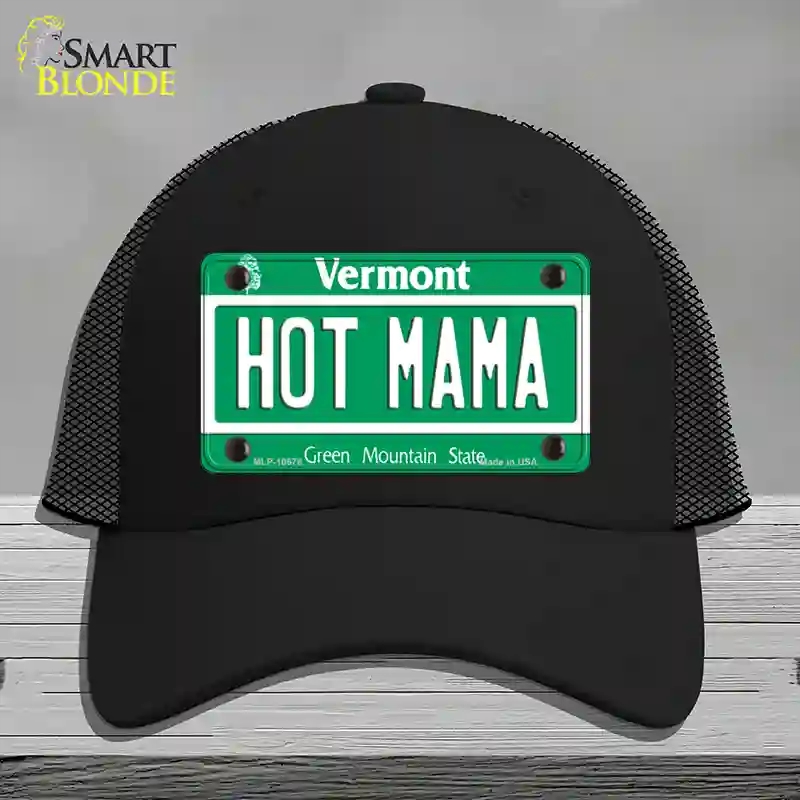HAT01-MLP-10678 Hot Mama Vermont Novelty License Plate Hat, Mesh - Black