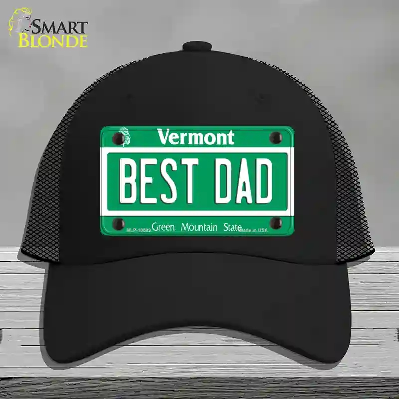 HAT01-MLP-10699 Best Dad Vermont Novelty License Plate Hat, Mesh - Black