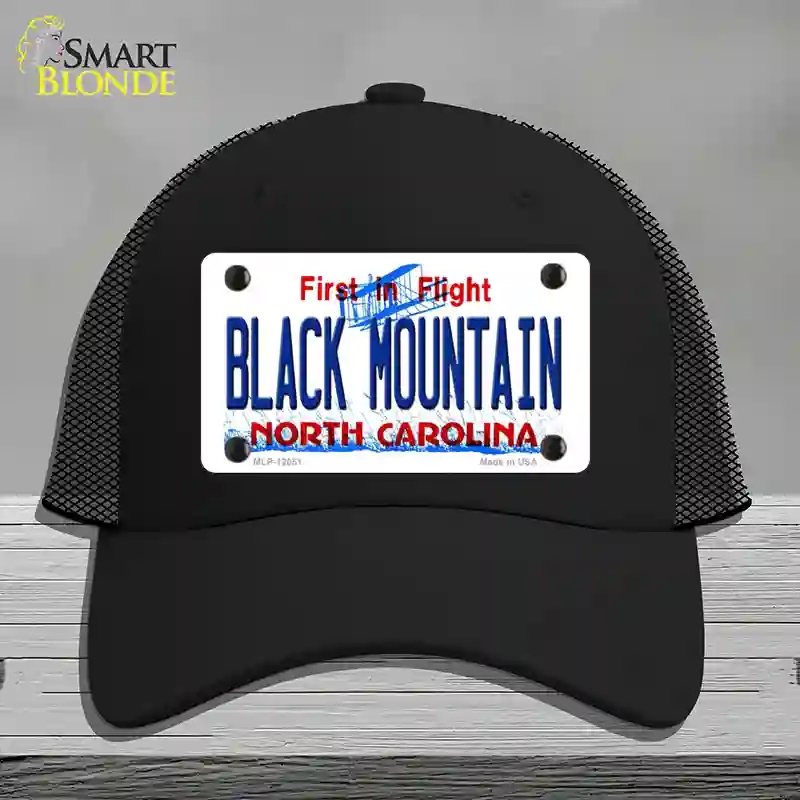 HAT01-MLP-12051 Black Mountain North Carolina Novelty License Plate Hat, Mesh - Black