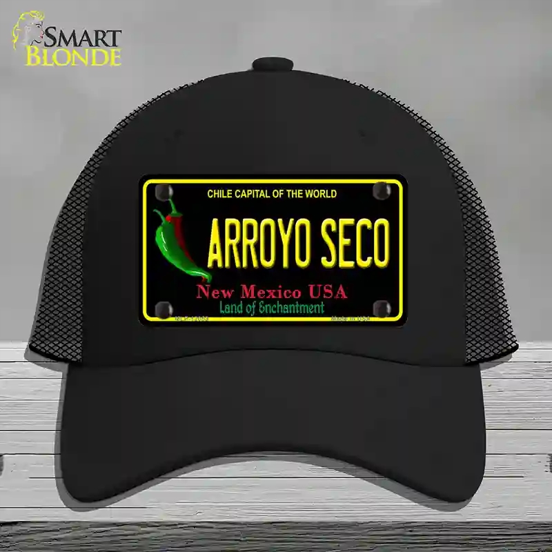 HAT01-MLP-12053 Arroyo Seco   Mexico Novelty License Plate Hat, Mesh - Black