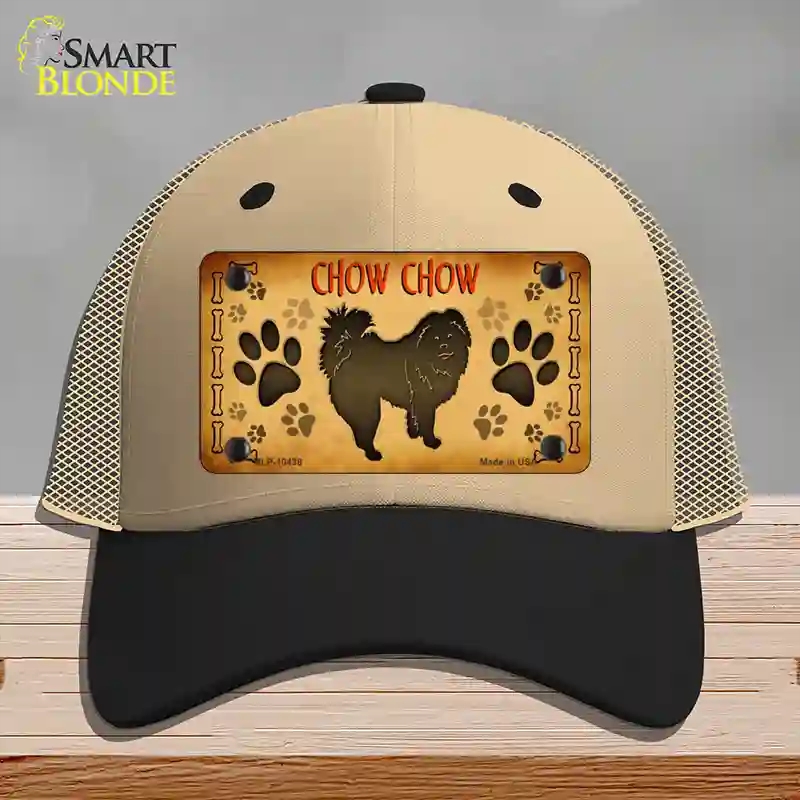 HAT02-MLP-10438 Chow Chow Novelty License Plate Hat, Mesh - Khaki & Black