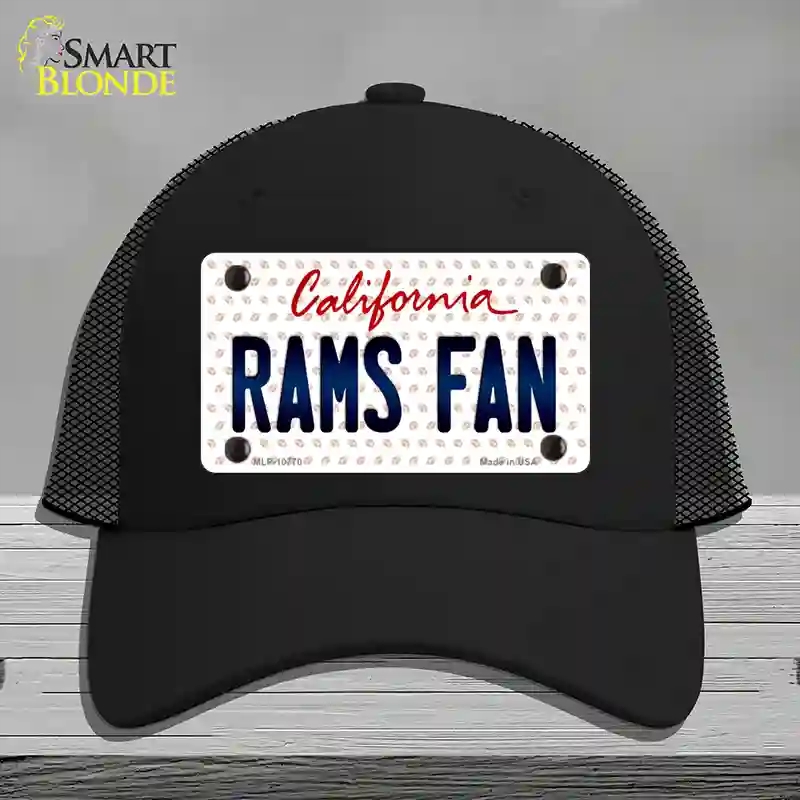 HAT01-MLP-10770 Rams Fan California Novelty License Plate Hat, Mesh - Black