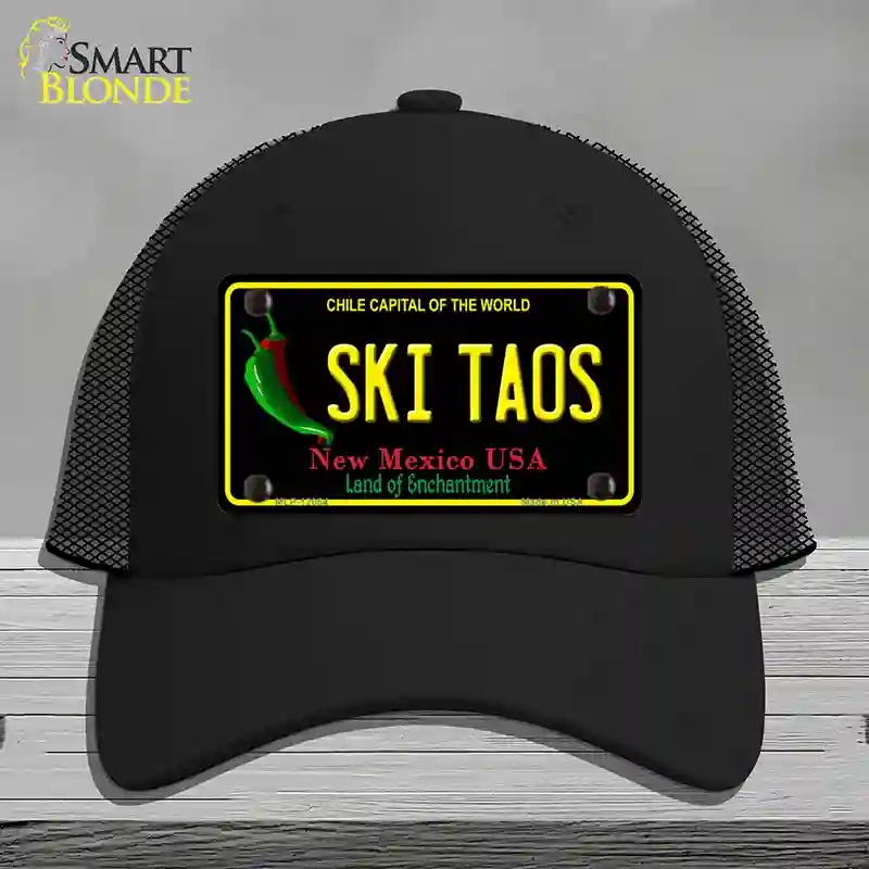 HAT01-MLP-12054 Ski Taos   Mexico Novelty License Plate Hat, Mesh - Black