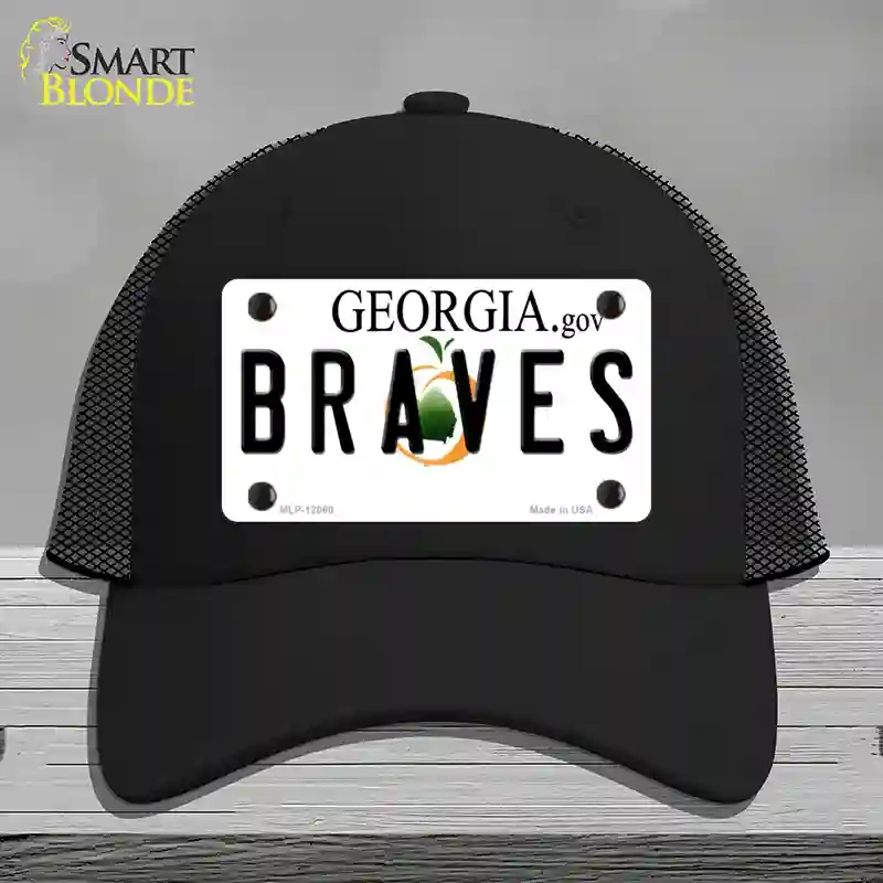 HAT01-MLP-12060 Georgia Braves Novelty License Plate Hat, Mesh - Black