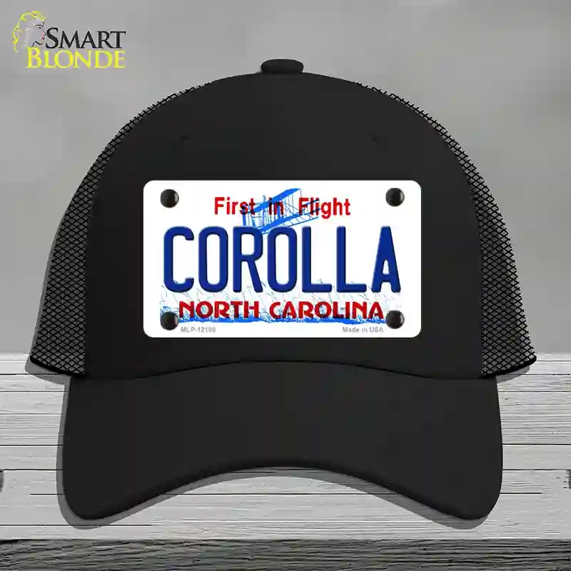 HAT01-MLP-12108 Corolla North Carolina State Novelty License Plate Hat, Mesh - Black