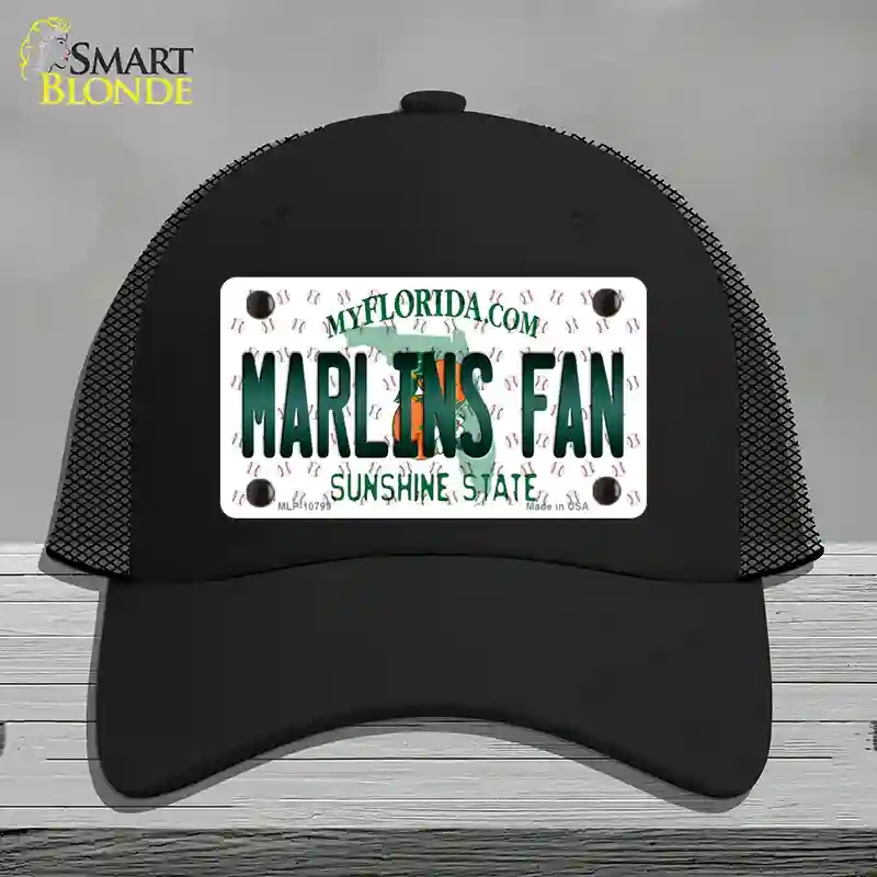 HAT01-MLP-10799 Marlins Fan Florida Novelty License Plate Hat, Mesh - Black