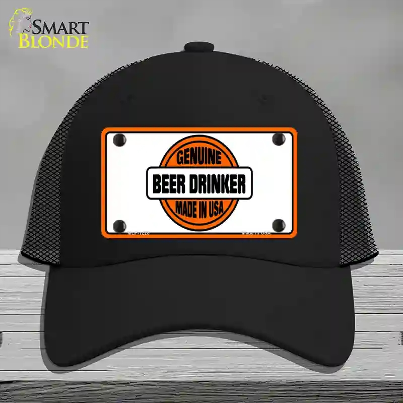 HAT01-MLP-1228 Genuine Beer Drinker Novelty License Plate Hat, Mesh - Black
