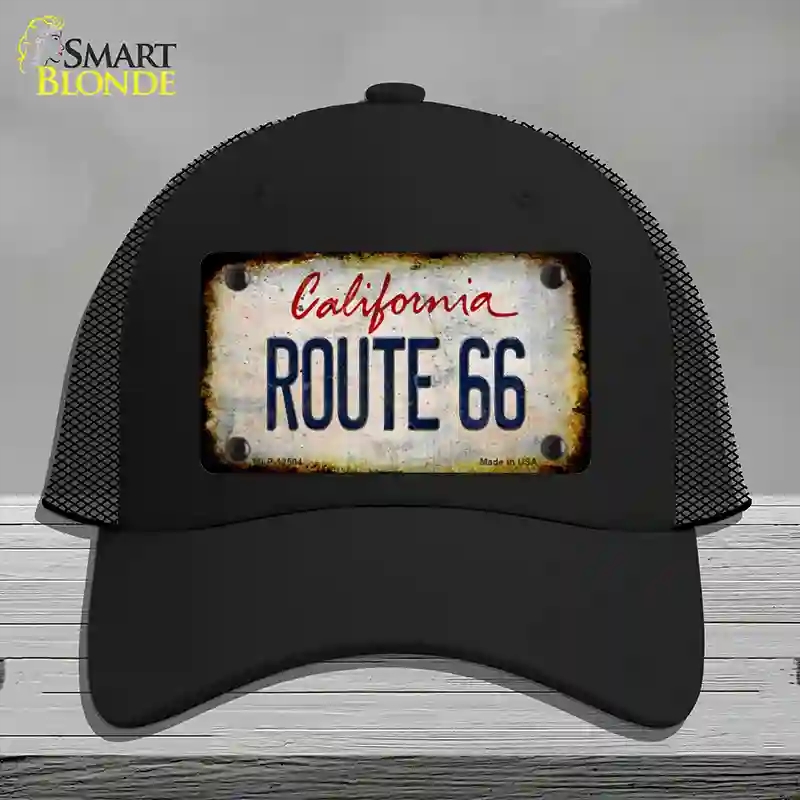 HAT01-MLP-12504 Route 66 California Rusty Novelty License Plate Hat, Mesh - Black