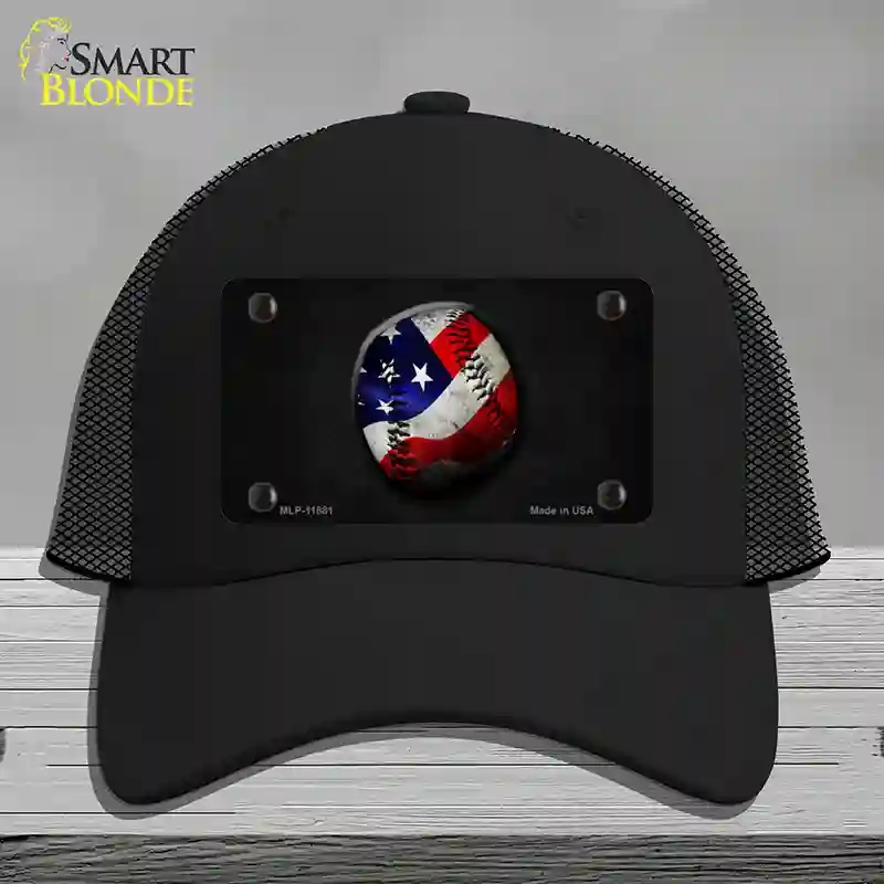 HAT01-MLP-11881 American Baseball Novelty License Plate Hat, Mesh - Black