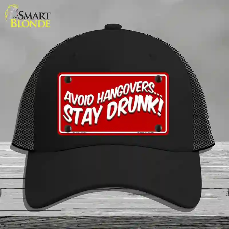 HAT01-MLP-11906 Avoid Hangovers Novelty License Plate Hat, Mesh - Black