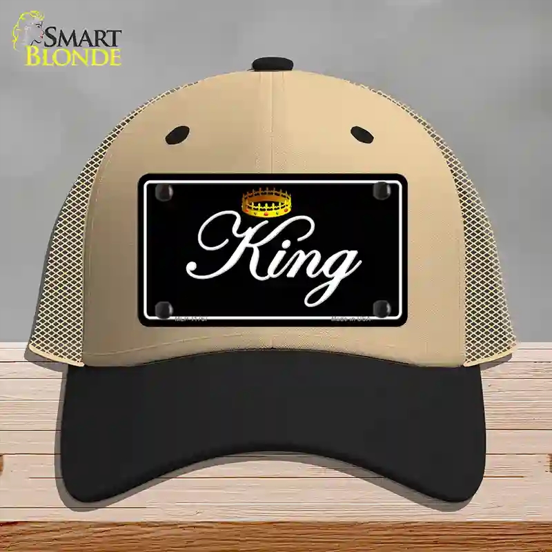HAT02-MLP-11767 King Novelty License Plate Hat, Mesh - Khaki & Black