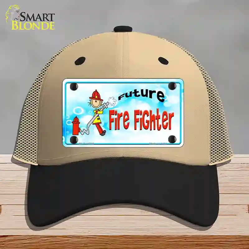 HAT02-MLP-11539 Future Fire Fighter Novelty License Plate Hat, Mesh - Khaki & Black