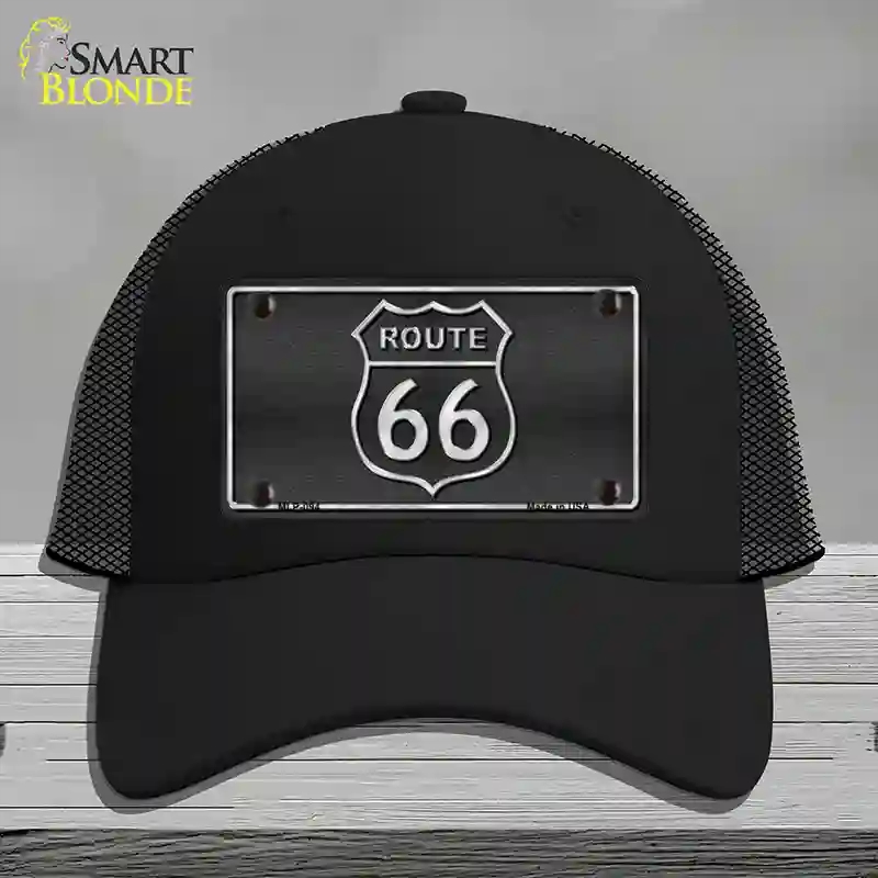 HAT01-MLP-094 Route 66 Shield Novelty License Plate Hat, Mesh - Black