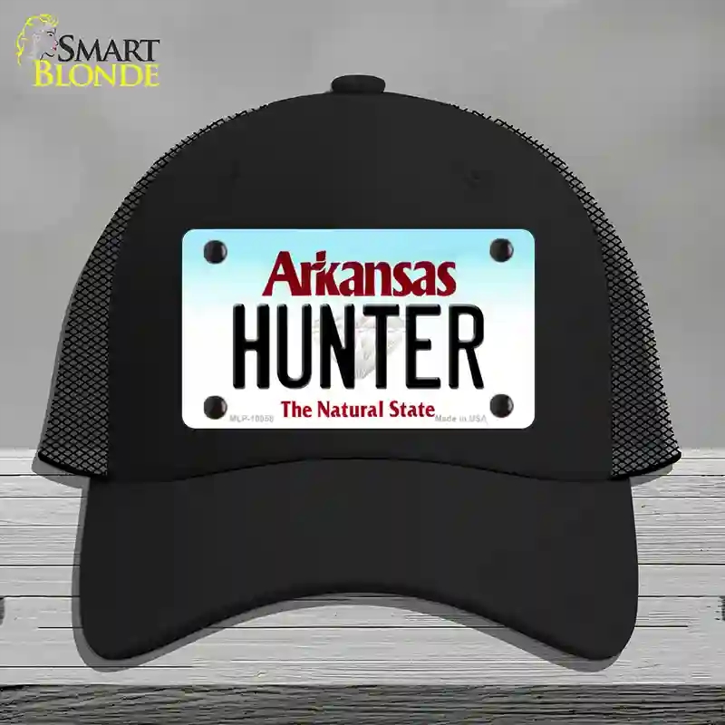 HAT01-MLP-10058 Hunter Arkansas Novelty License Plate Hat, Mesh - Black