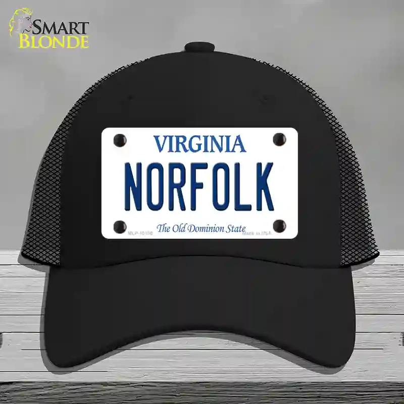 HAT01-MLP-10106 Norfolk Virginia Novelty License Plate Hat, Mesh - Black