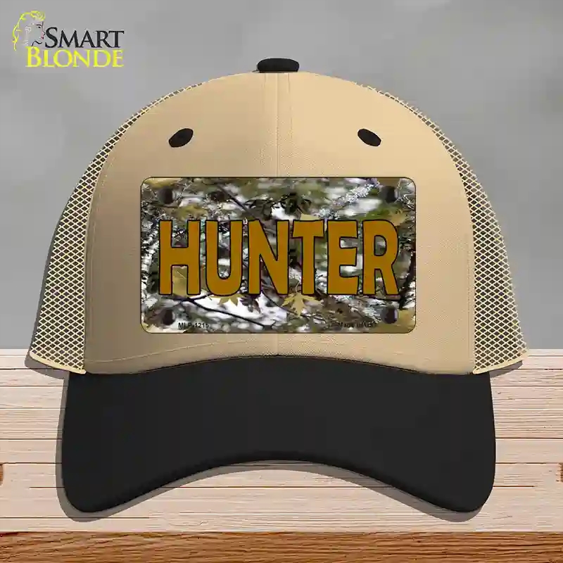 HAT02-MLP-1215 Hunter Camouflage Novelty License Plate Hat, Mesh - Khaki & Black