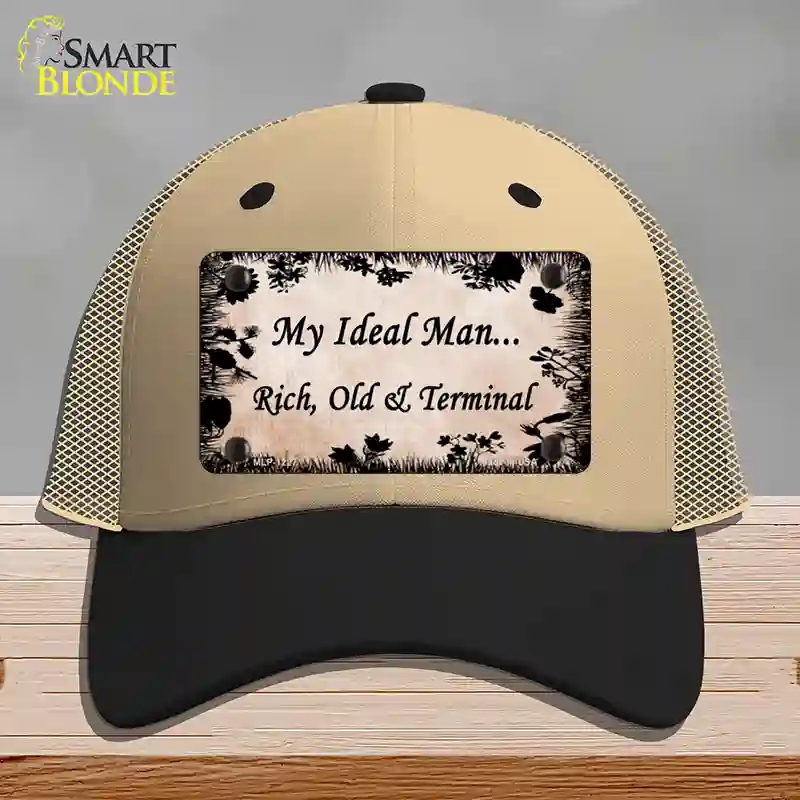 HAT02-MLP-1227 Rich Old & Terminal Novelty License Plate Hat, Mesh - Khaki & Black