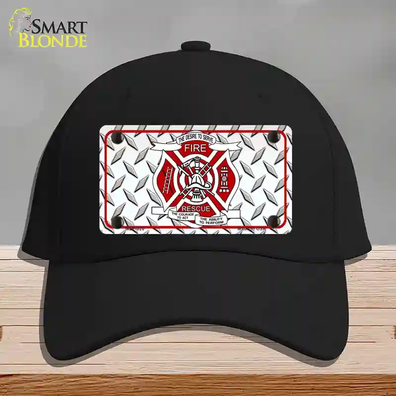 HAT03-MLP-020 Fire Fighter Rescue Novelty License Plate Hat, Cotton - Black