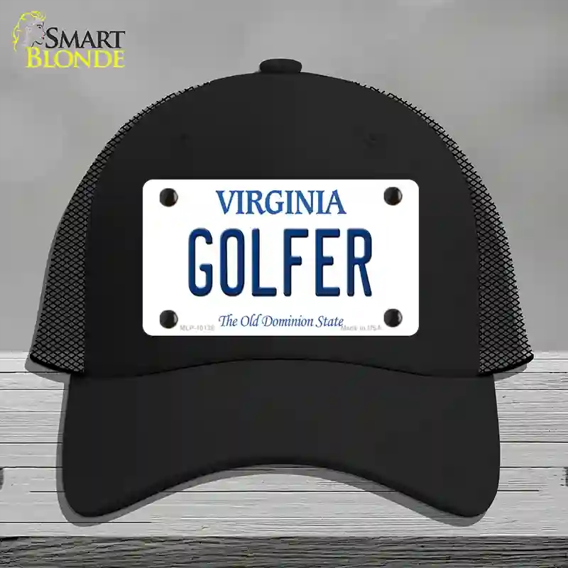 HAT01-MLP-10138 Golfer Virginia Novelty License Plate Hat, Mesh - Black