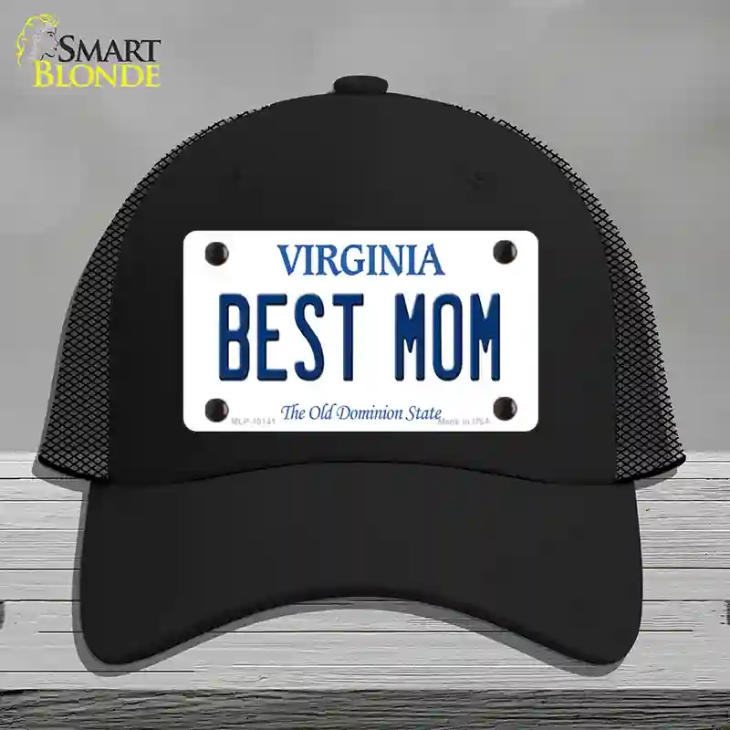 HAT01-MLP-10141 Best Mom Virginia Novelty License Plate Hat, Mesh - Black