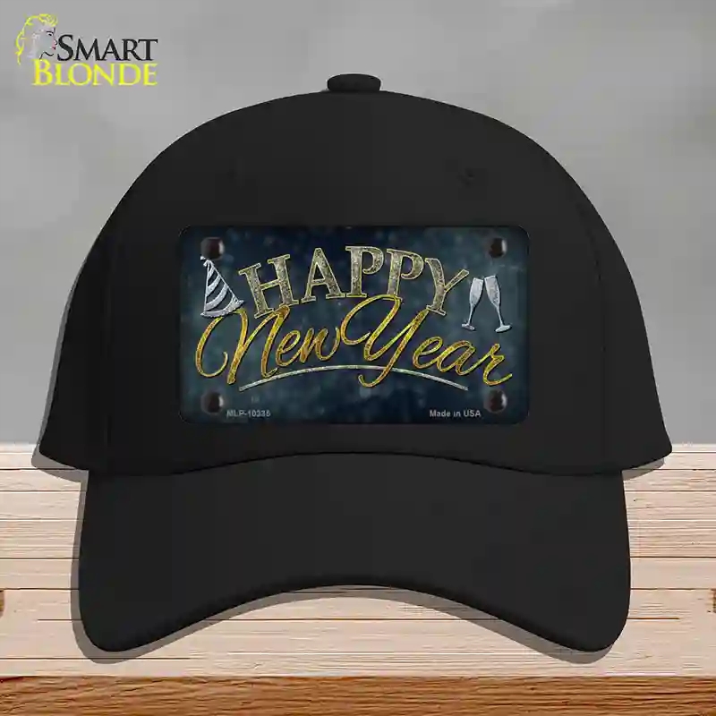 HAT03-MLP-10335 Happy   Year Novelty License Plate Hat, Cotton - Black