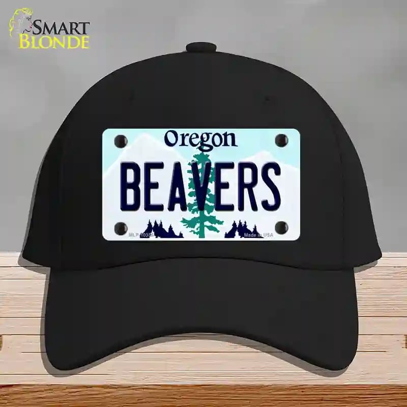 HAT03-MLP-10356 Beavers Oregon Novelty License Plate Hat, Cotton - Black