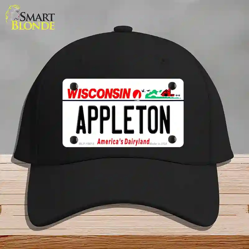 HAT03-MLP-10614 Appleton Wisconsin Novelty License Plate Hat, Cotton - Black