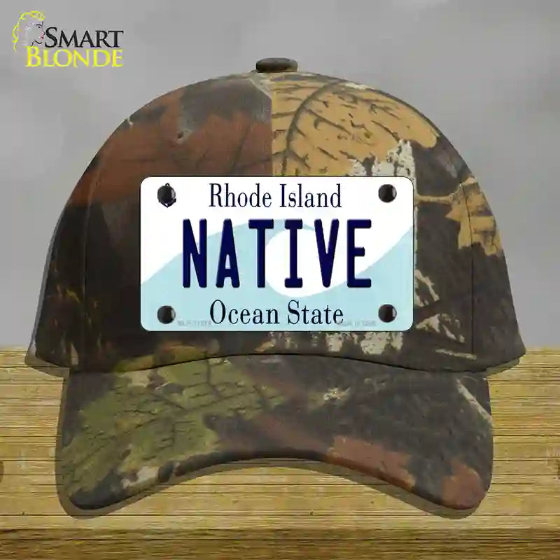 HAT06-MLP-11214 Native Rhode Island State Novelty License Plate Hat, Cotton - Camoflauge