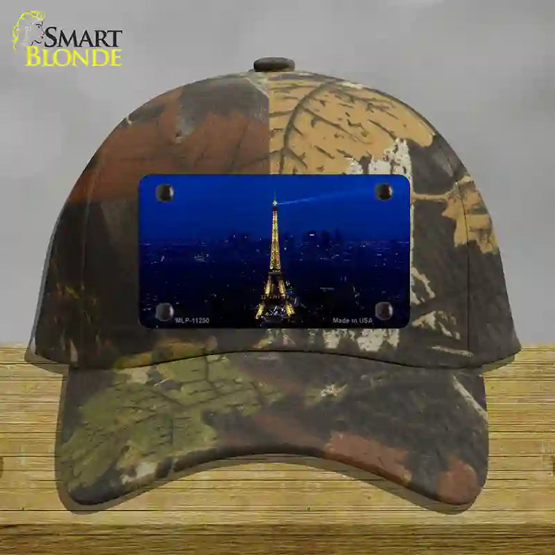 HAT06-MLP-11250 Eiffel Tower Night with City Skyline Novelty License Plate Hat, Cotton - Camoflauge