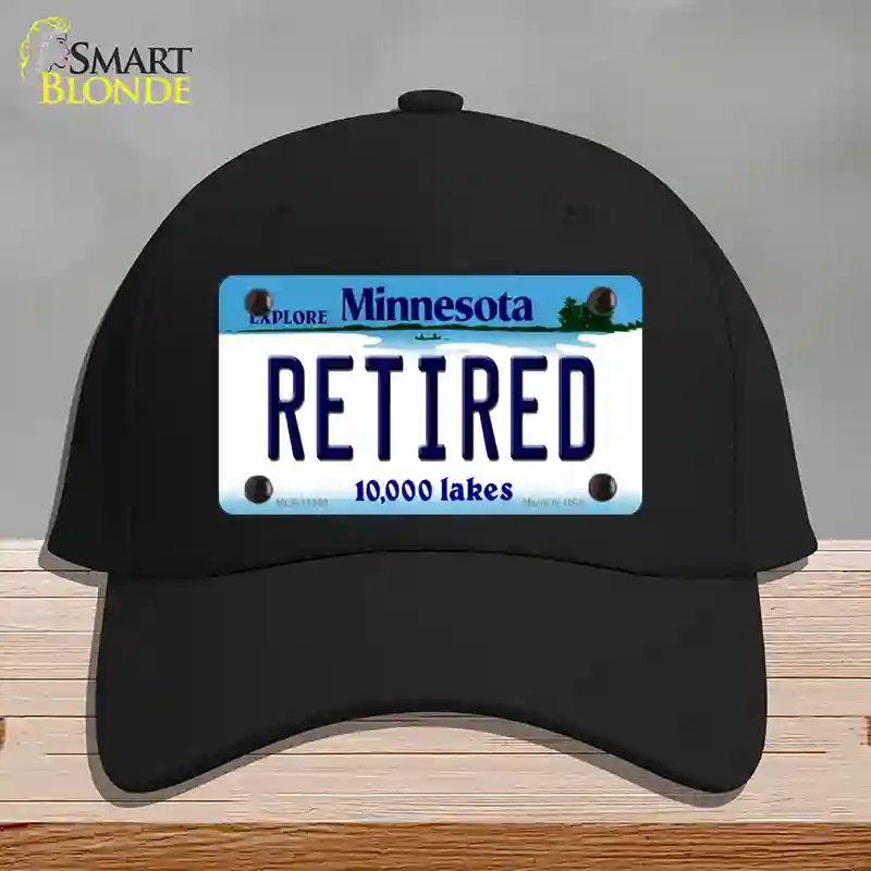 HAT03-MLP-11060 Retired Minnesota State Novelty License Plate Hat, Cotton - Black