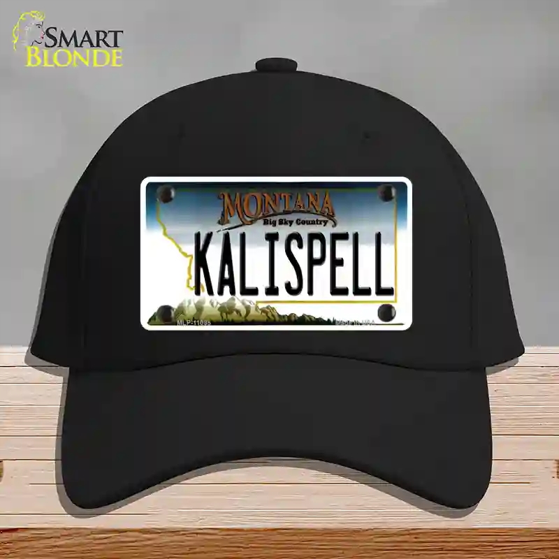 HAT03-MLP-11095 Kalispell Montana State Novelty License Plate Hat, Cotton - Black