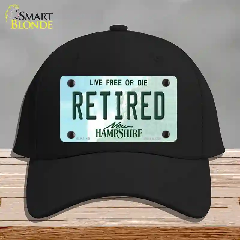 HAT03-MLP-11154 Retired   Hampshire State Novelty License Plate Hat, Cotton - Black